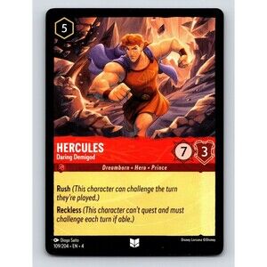 Basic Hercules HP 7 Rush Reckless Rarity Red Colorful Disney Lorcana